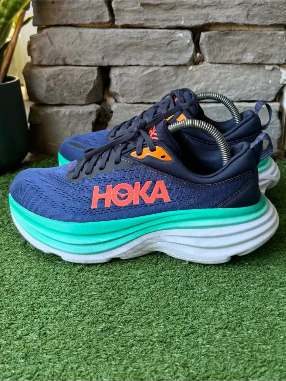 Hoka One One Bondi 8 Wide Outer Space/Bellwether Blue Womens Sneakers